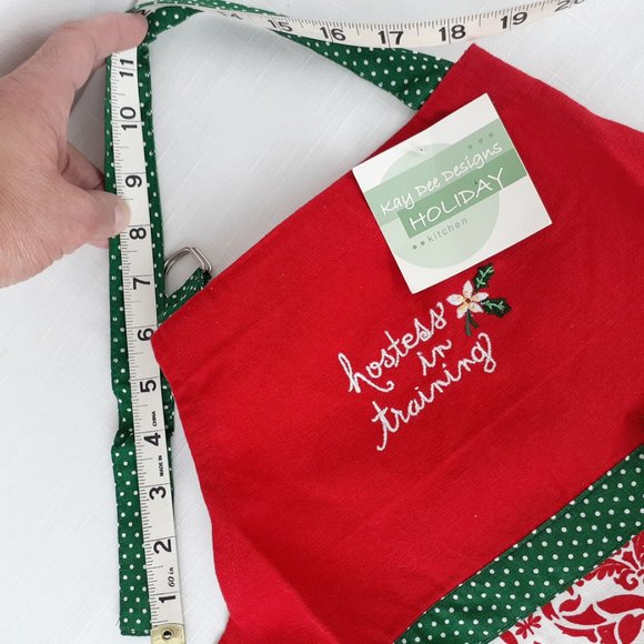 Children's Christmas Apron 100% Cotton Embroidered by Kay Dee Designs - Picture 7 of 12